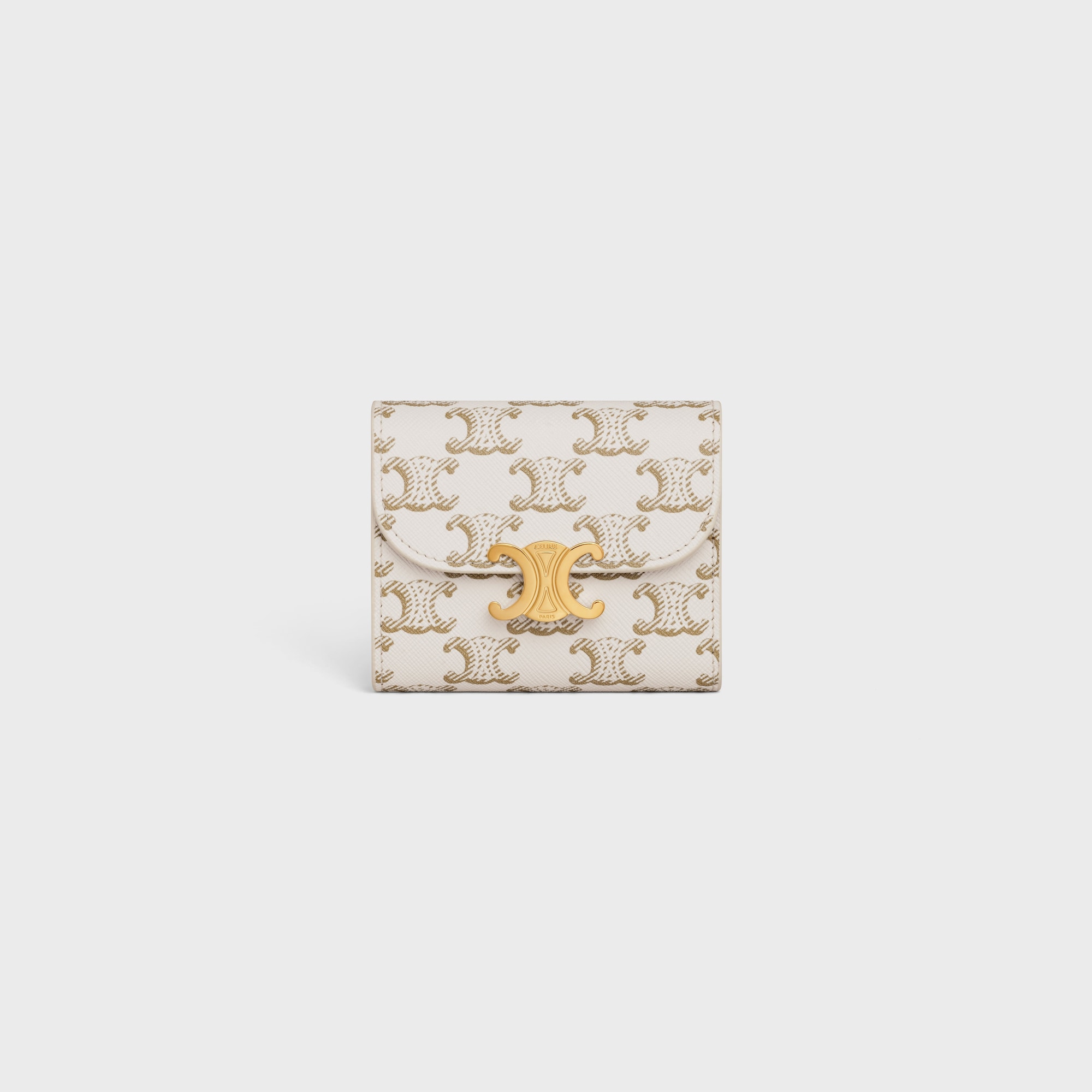 SMALL FLAP WALLET TRIOMPHE IN TRIOMPHE CANVAS TAN - Image 1